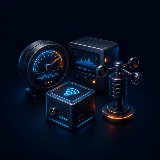 Any sensor: gauges, monitors, anemometers, and connected devices supported.