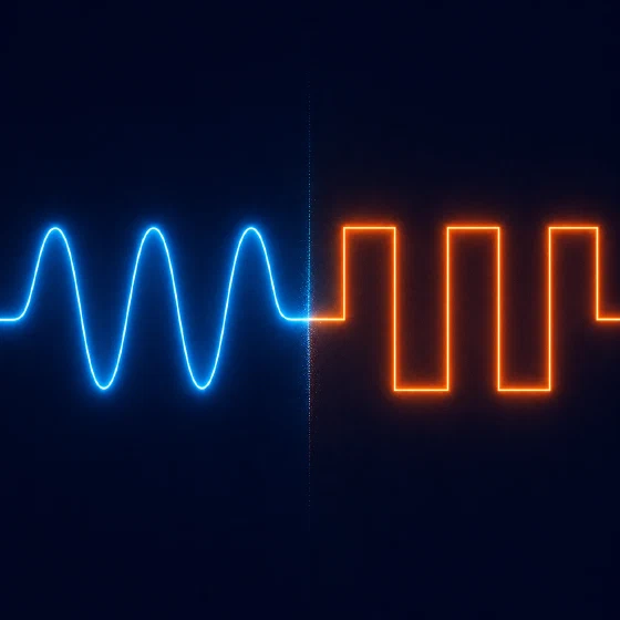 Continuous or discrete: sinusoidal signals and discrete pulses both supported.